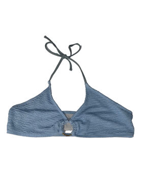 Women's Unbranded Blue Textured Halter Bikini Top L